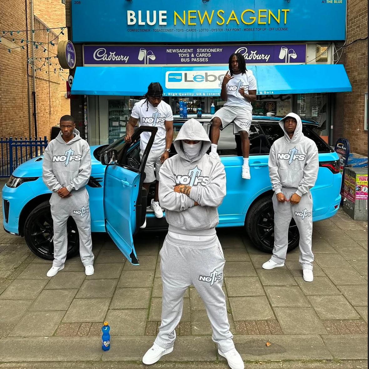 Trapstar x NOFS Hoodie - Grey / Ice Blue