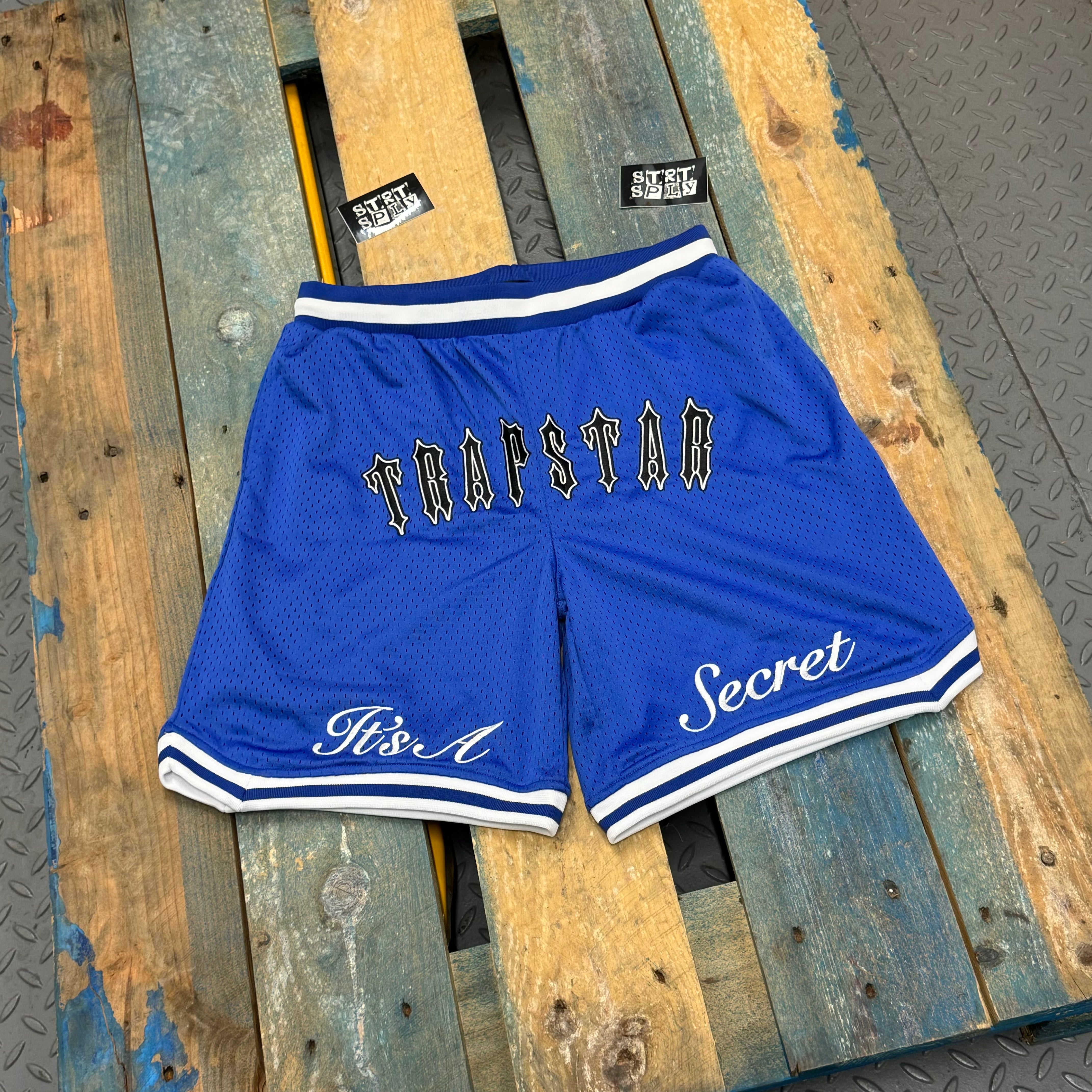 Trapstar It's A Secret Basketball Shorts - Blue / White