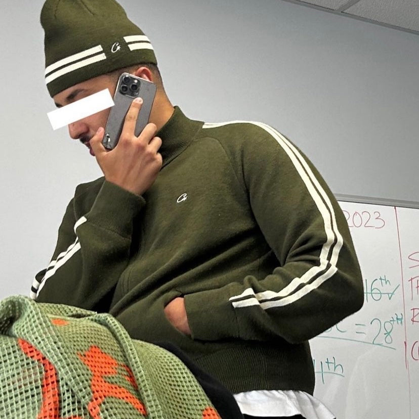 Corteiz RTW VVS Knit Zip Up Fleece - Olive