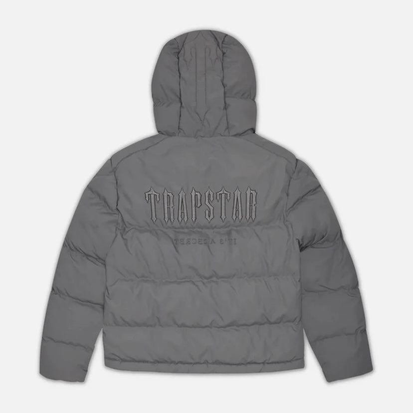 Trapstar Decoded Hooder Puffer 2.0 Jacket - Stone Grey