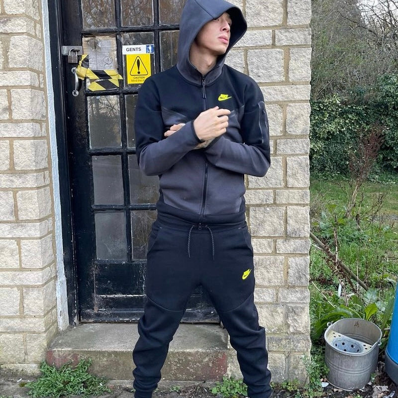 Nike Tech Fleece Bottoms - Black / Volt (New Season)