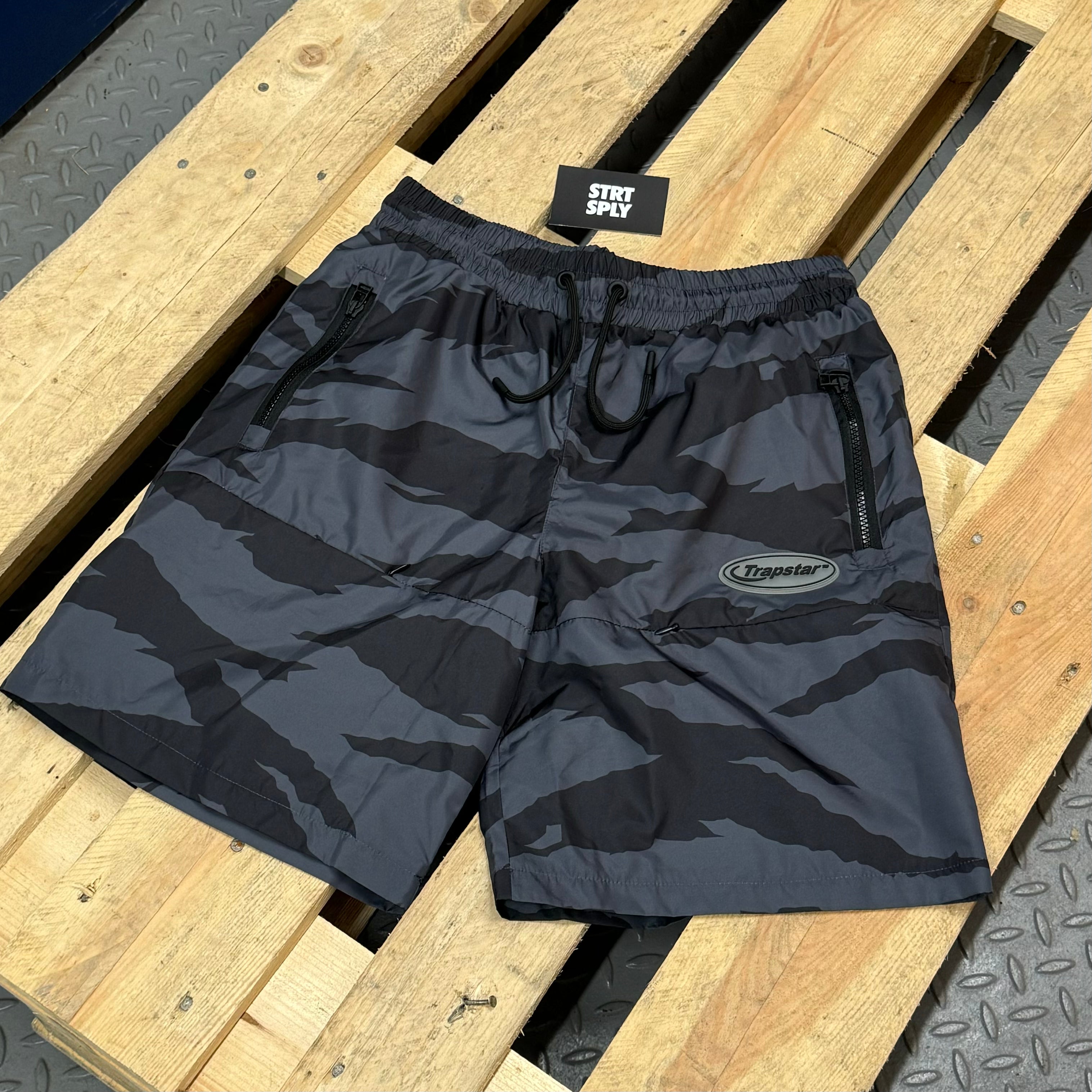 Trapstar Hyperdrive Track Shorts - Grey Camo