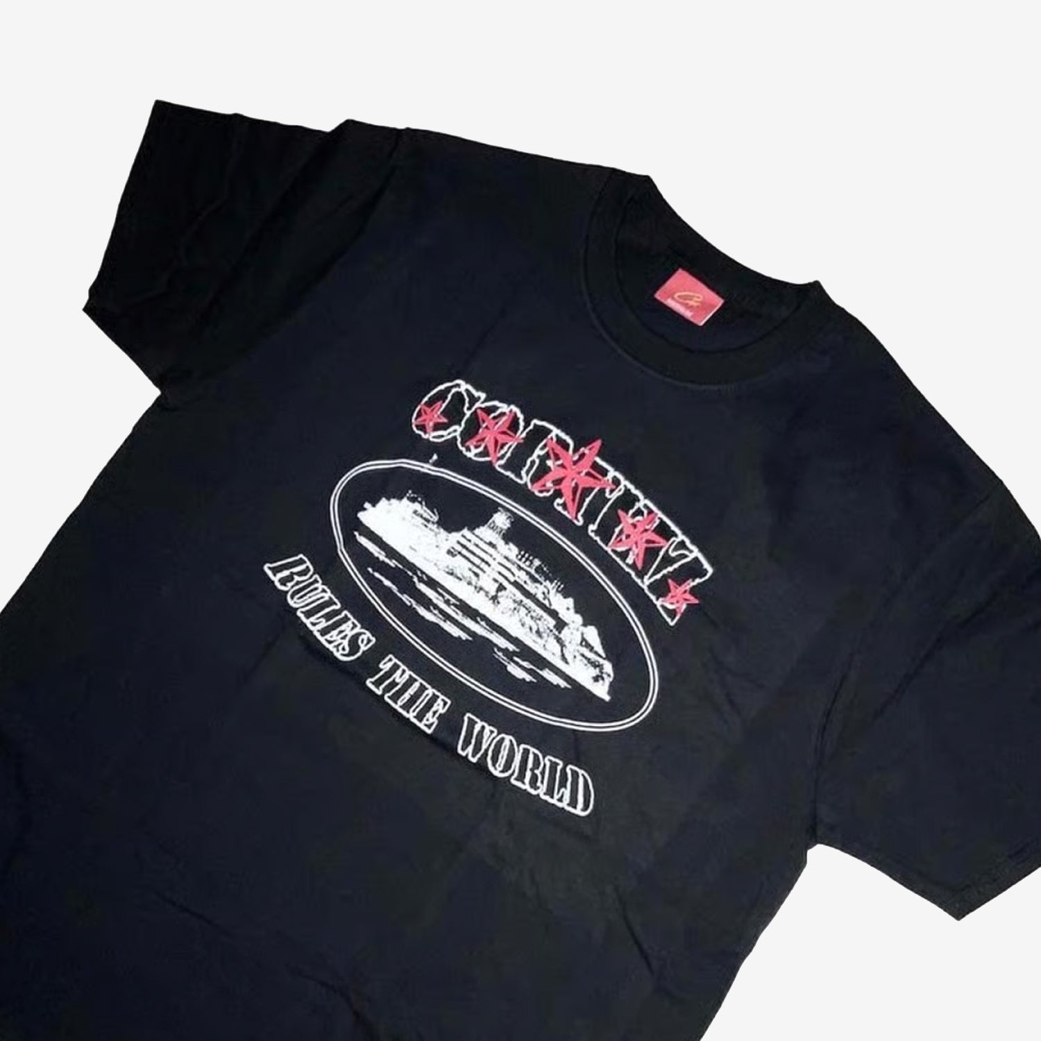 Corteiz RTW Alcatraz 5 Starz T-Shirt - Black / Red