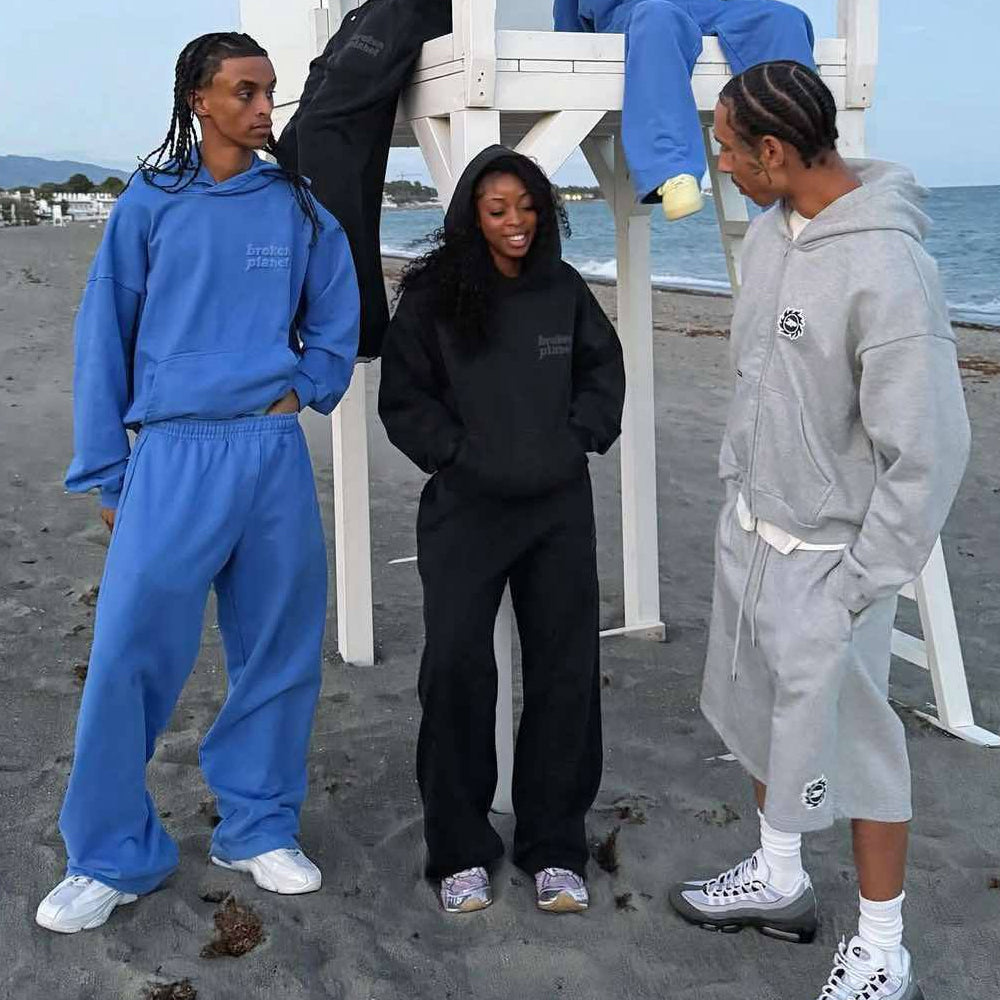 Broken Planet Sun Logo Shorts - Heather Grey