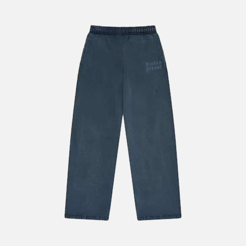 Broken Planet Basics Wide Leg Bottoms - Washed Outerspace Blue