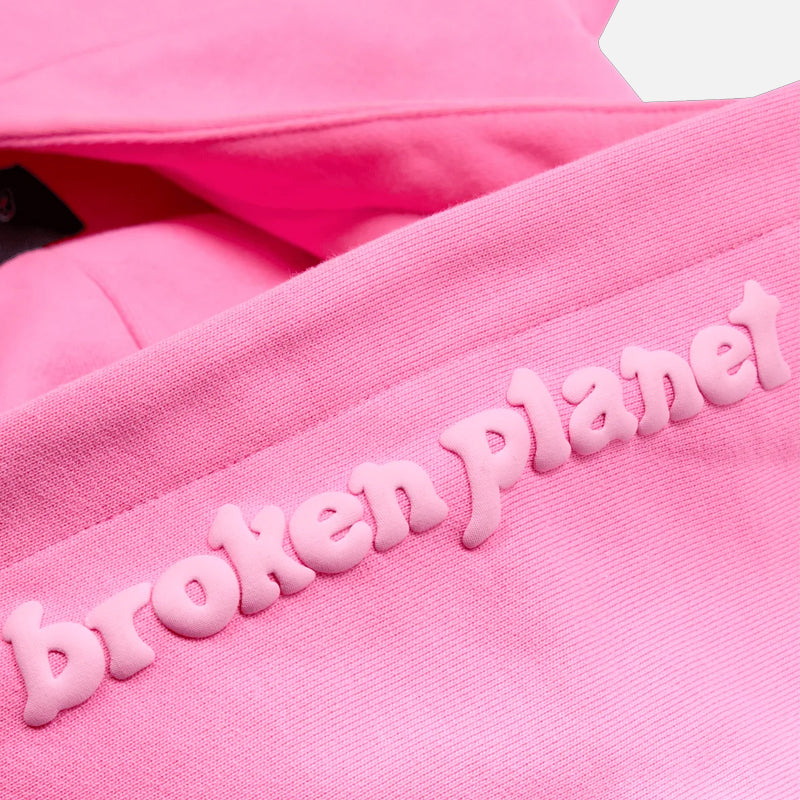 Broken Planet Zip-Up Hoodie - Candy Pink