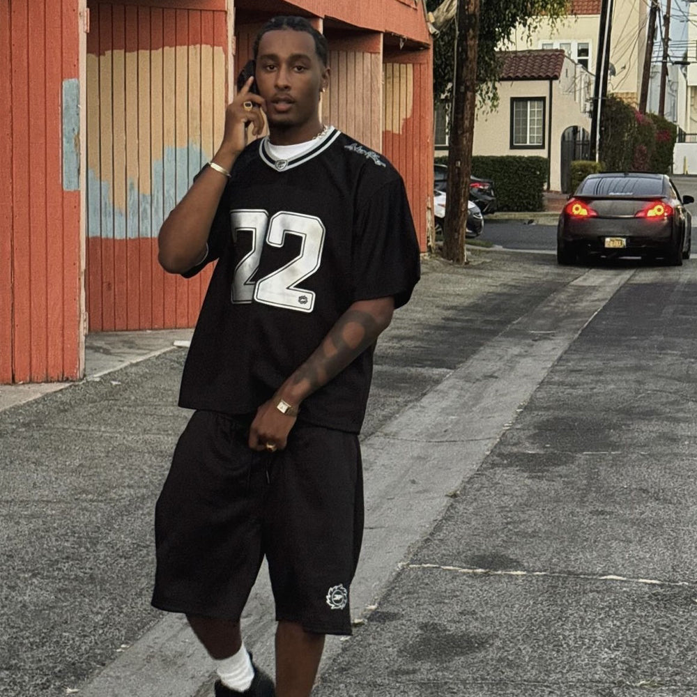Broken Planet Football Jersey - Black / Silver