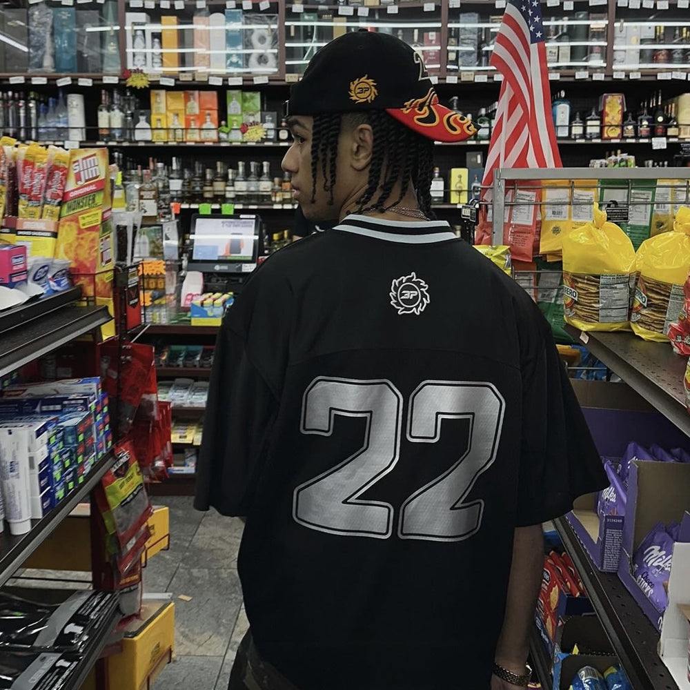 Broken Planet Football Jersey - Black / Silver