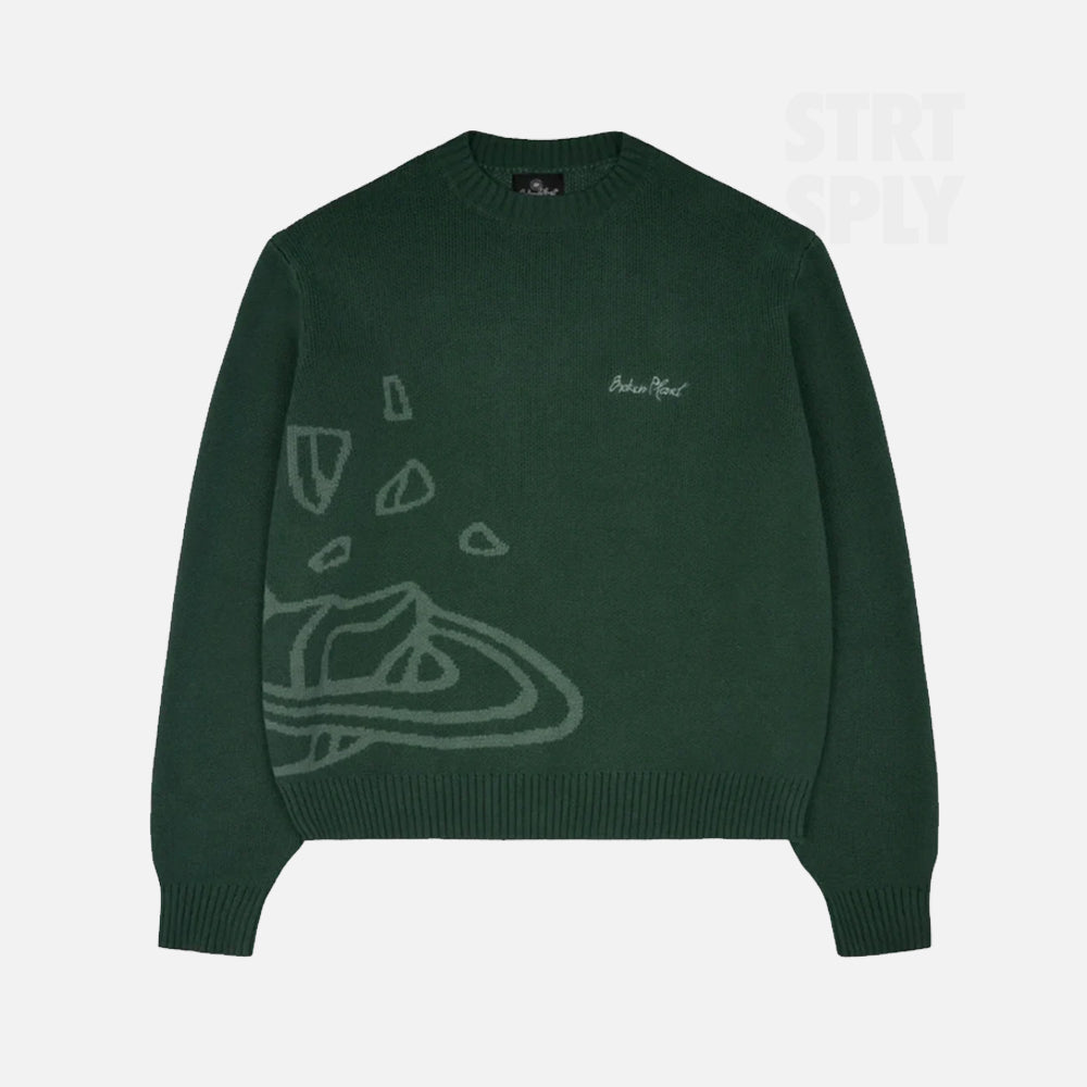 Broken Planet Market Knit Sweater - Forest Green