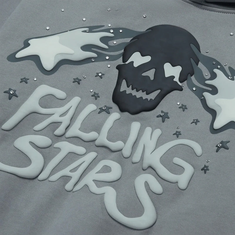 Broken Planet Falling Stars Hoodie - Dark Grey