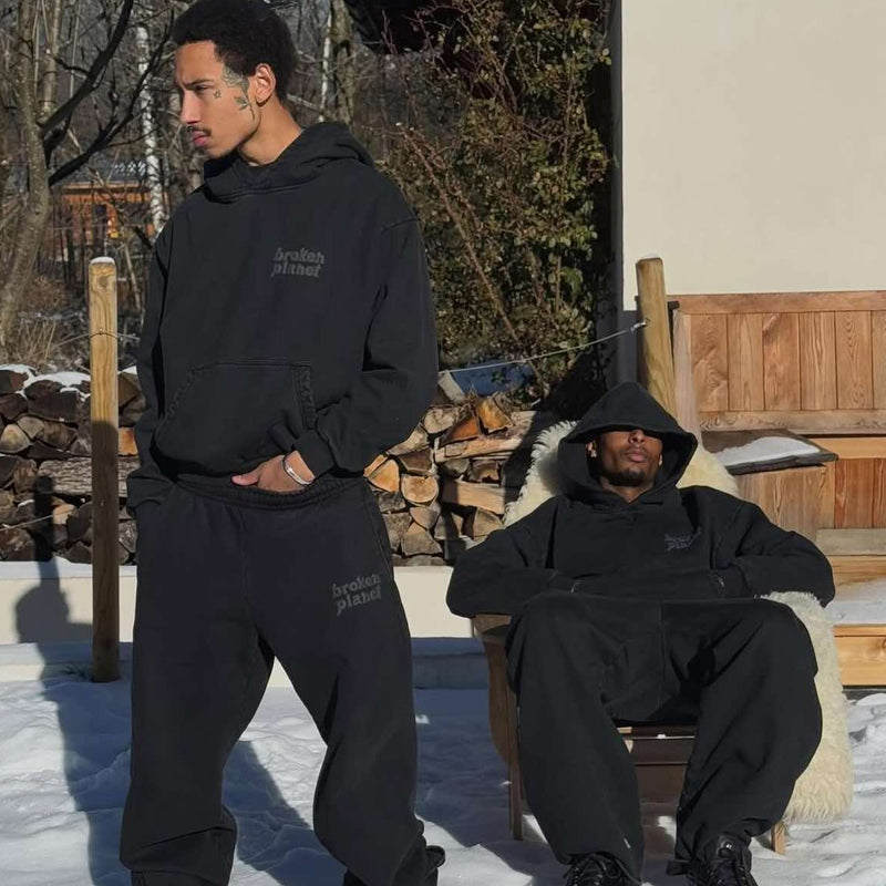 Broken Planet Basics Hoodie - Washed Midnight Black