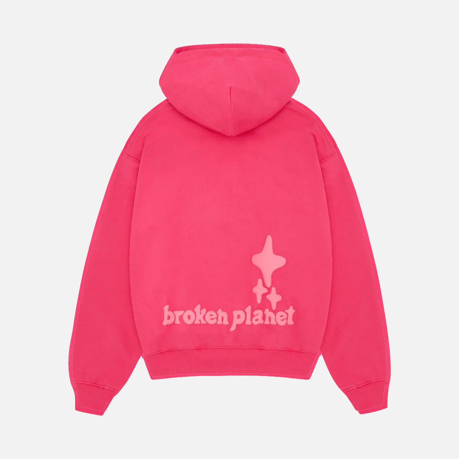 Broken Planet Market Monochrome Hoodie - Fuchshia Pink