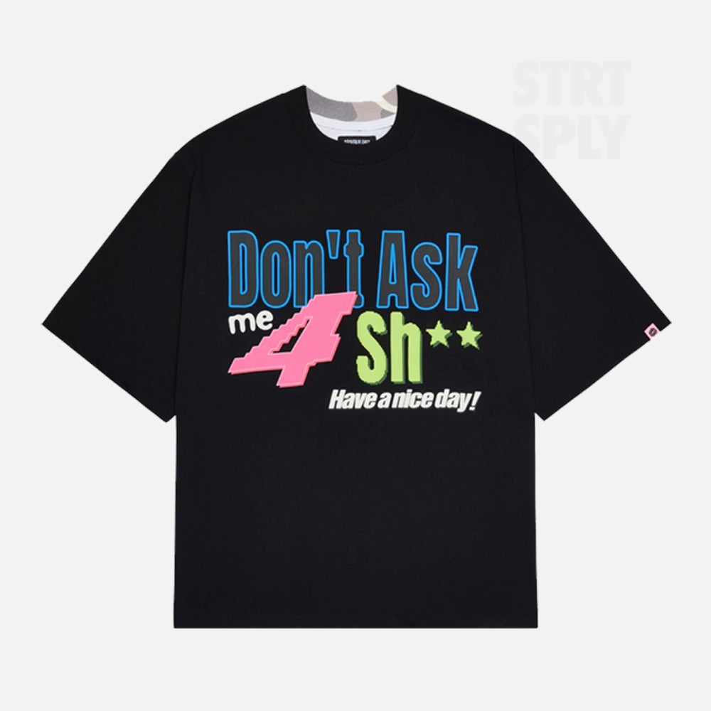 Broken Planet Don't Ask Me Split T-Shirt - Midnight Black / Snow Camo