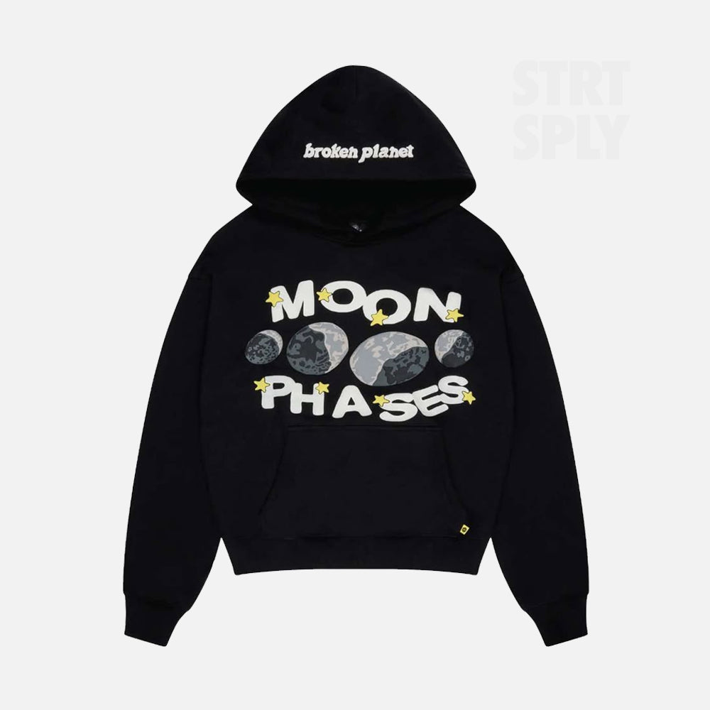 Broken Planet Moon Phases Hoodie - Midnight Black