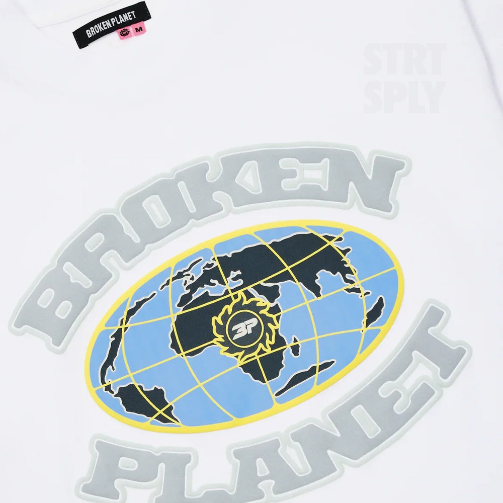 Broken Planet Grid T-Shirt - Snow White