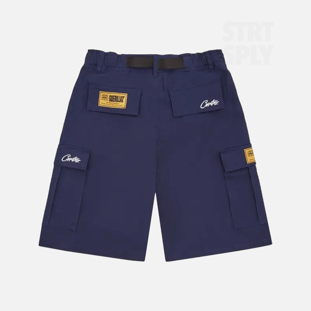 Corteiz RTW OG Alcatraz Cargo Shorts - Navy
