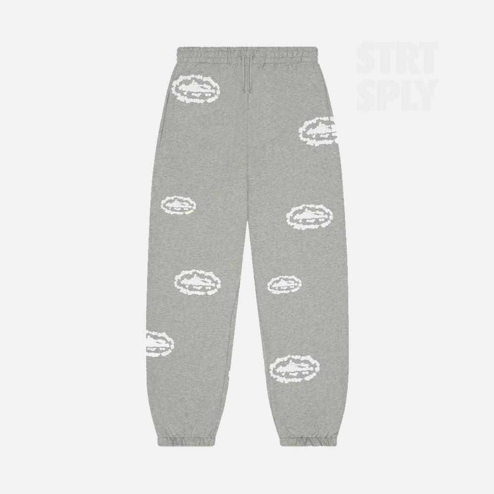 Corteiz RTWx Denim Tears Island Wreath Sweatpant - Heather Grey