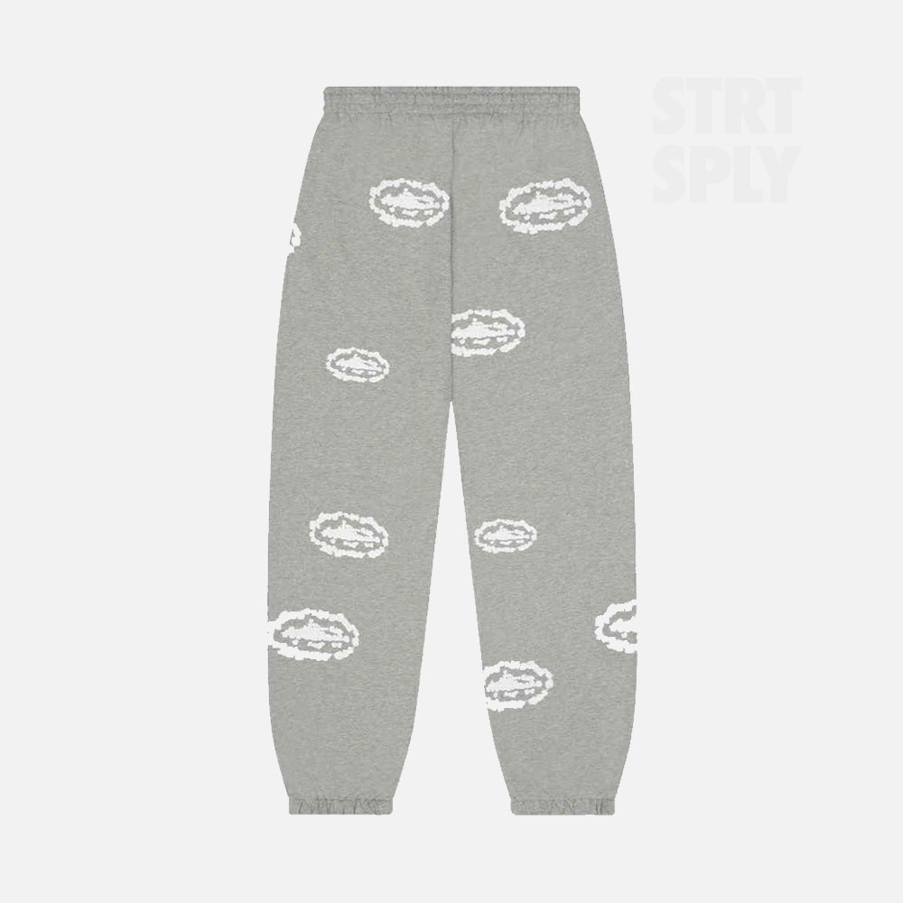 Corteiz RTWx Denim Tears Island Wreath Sweatpant - Heather Grey