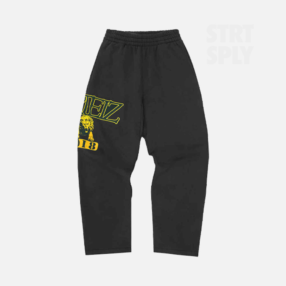 Corteiz RTW Lion Varsity Open Hem Pant - Black