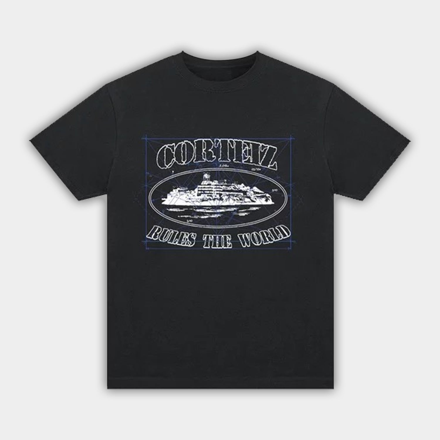 Corteiz RTW Alcatraz Math T Shirt - Black / White