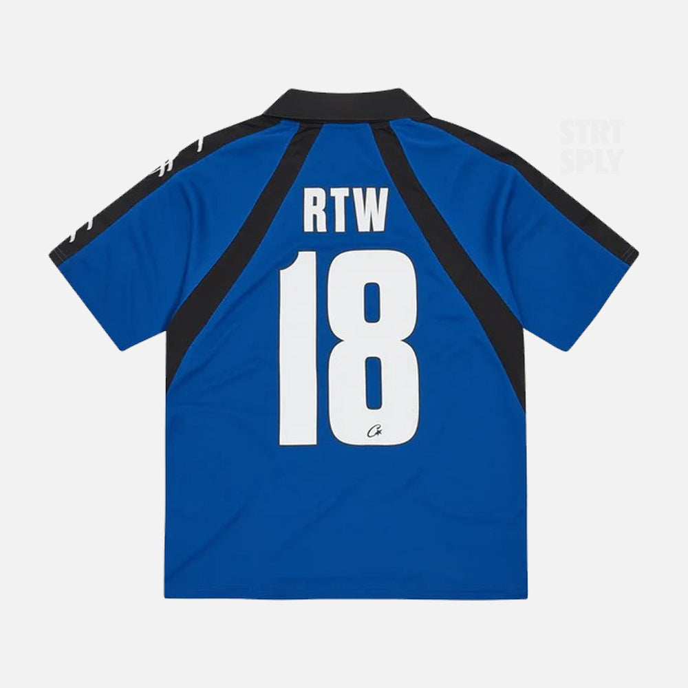 Corteiz RTW Alcatraz Panel Football Jersey - Navy / White