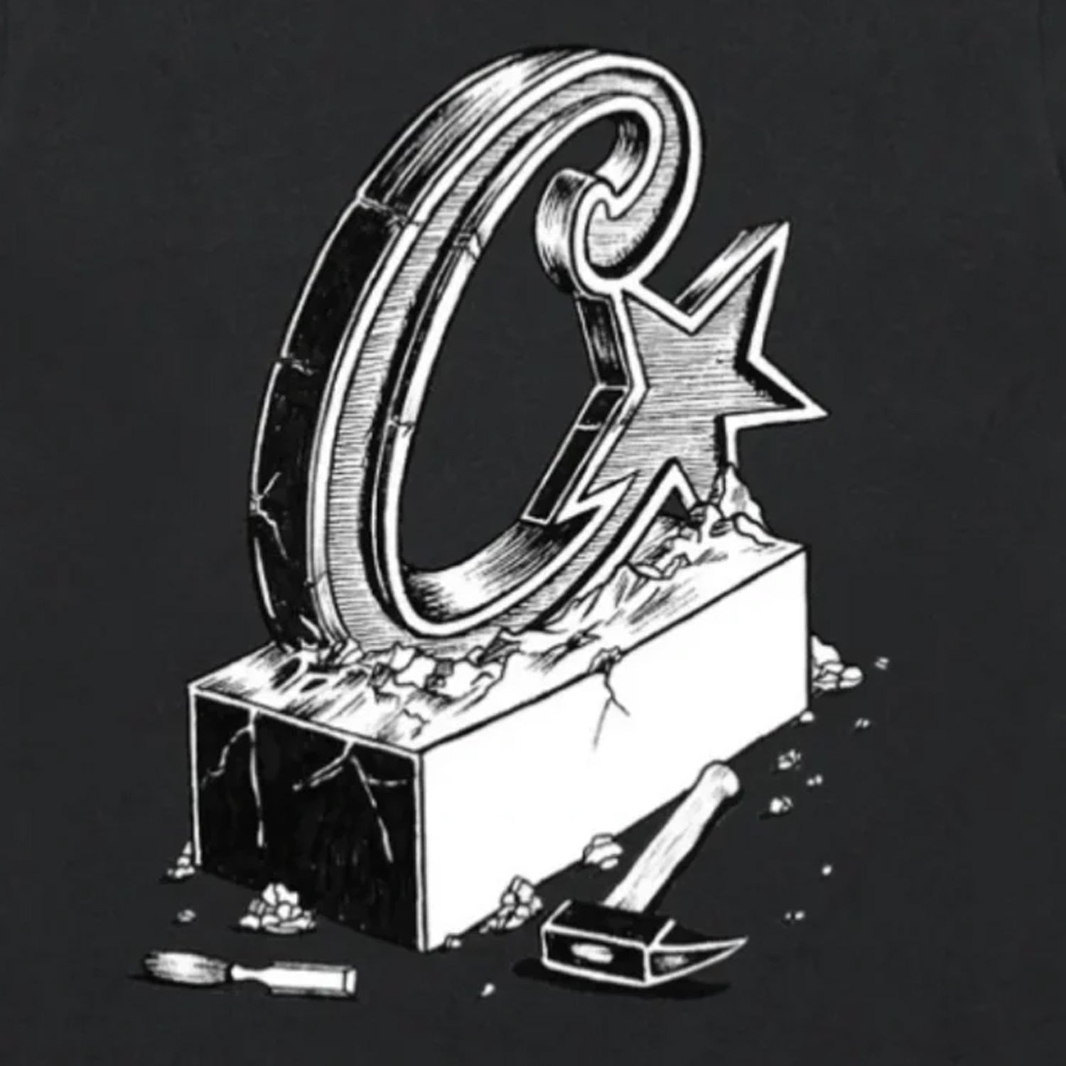 Corteiz RTW Allstarz Chisel T-Shirt - Black / White