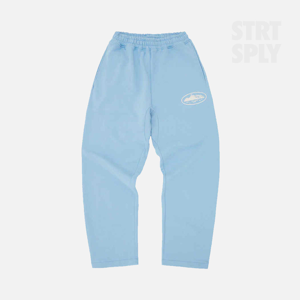 Corteiz RTW Island Puff Print Open Hem Pant - Baby Blue