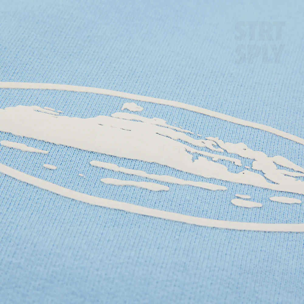 Corteiz RTW Island Puff Print Zip Hoodie - Baby Blue