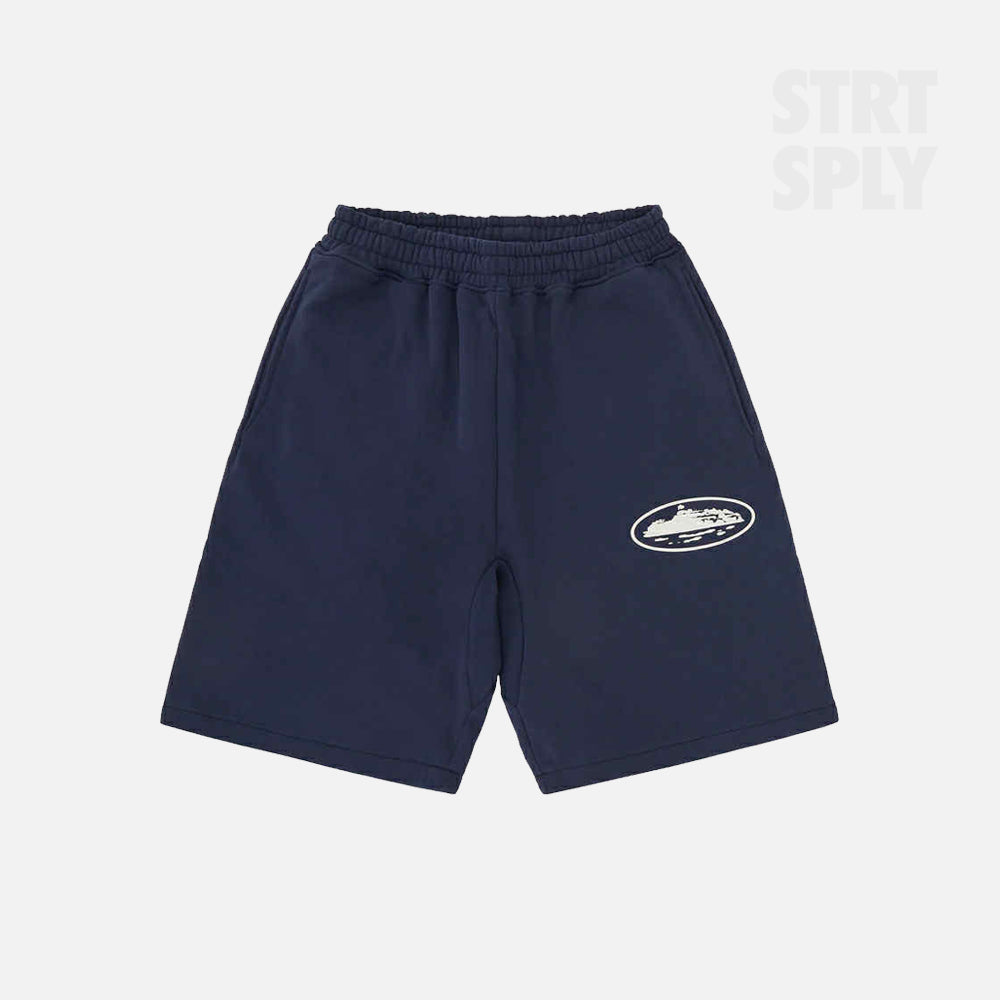 Corteiz RTW Island Puff Print Sweatshort - Navy