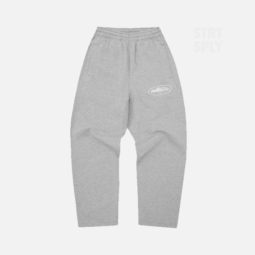 Corteiz RTW Island Puff Print Open Hem Pant - Heather Grey