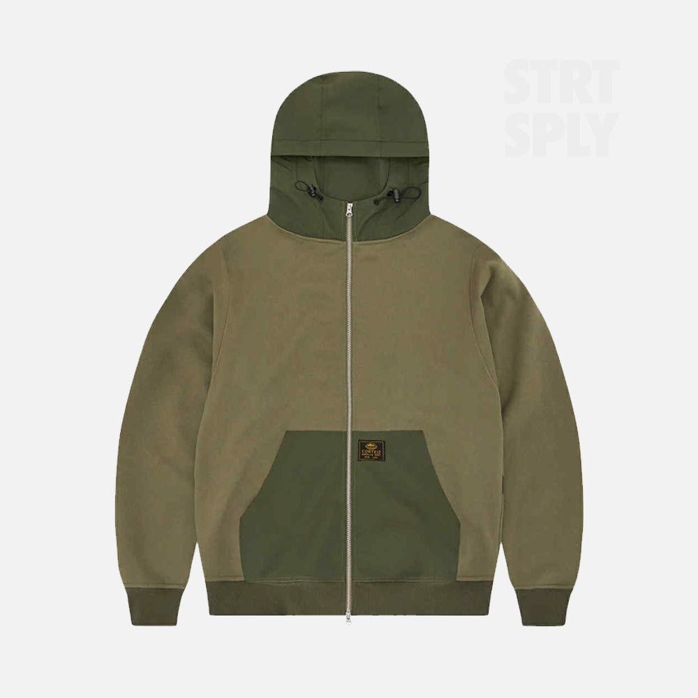 Corteiz RTW Guerillaz Ripstop Zip Hoodie - Olive