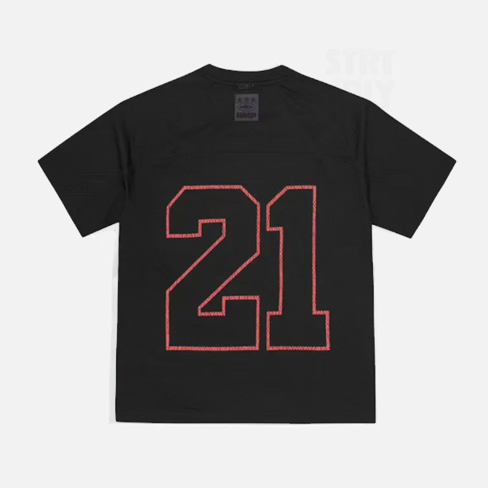 Corteiz RTW x Slaughter Gang HMP Mesh Panel Jersey - Black / Red