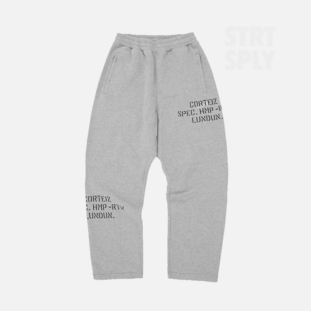 Corteiz RTW HMP Stencil Open Hem Sweatpant - Light Heather