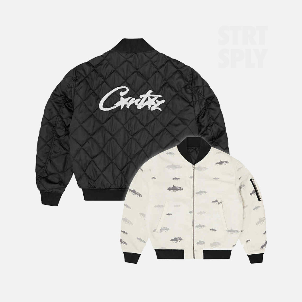Corteiz RTW Island Pattern Reversible Jacket - Off White