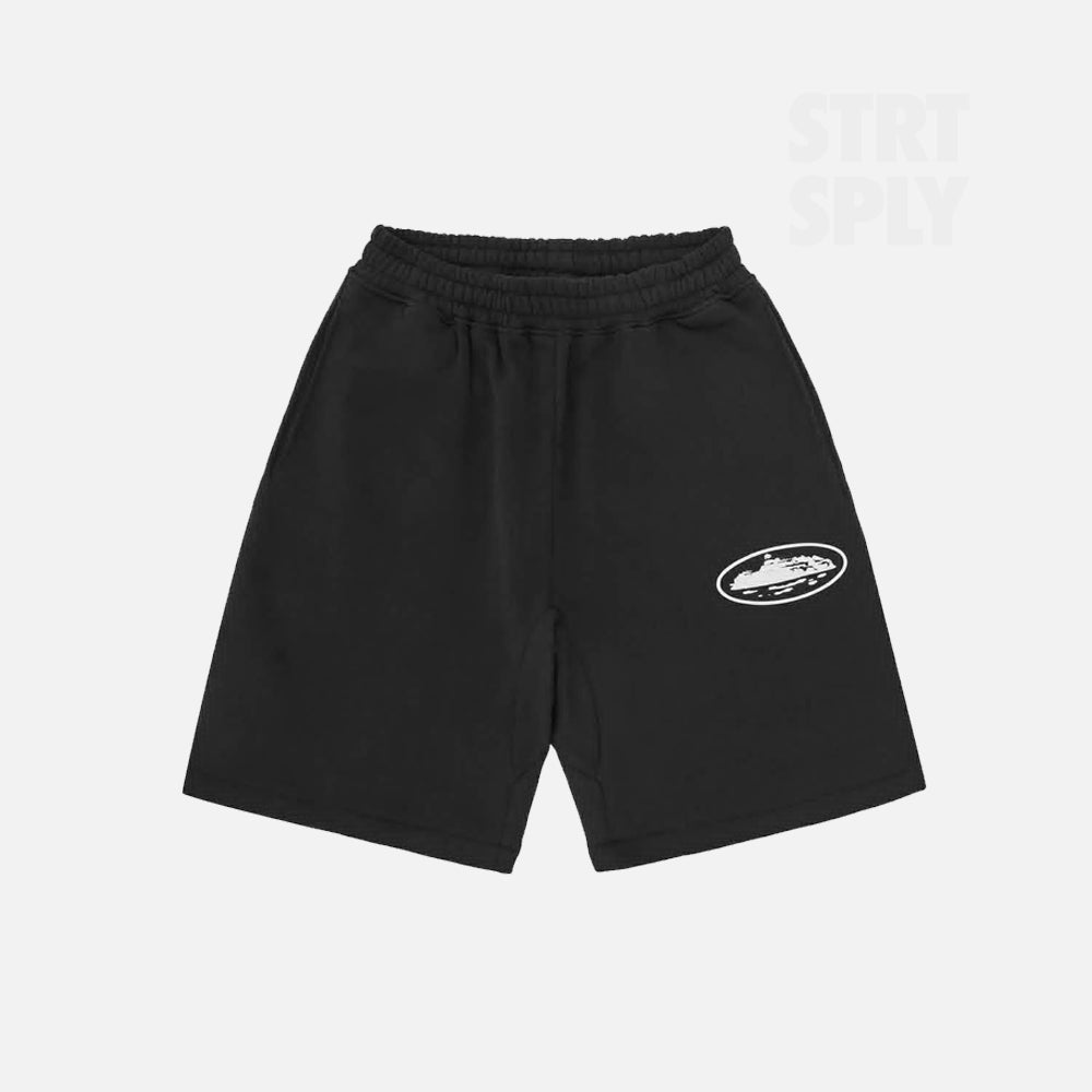 Corteiz RTW Island Puff Print Sweatshort - Black