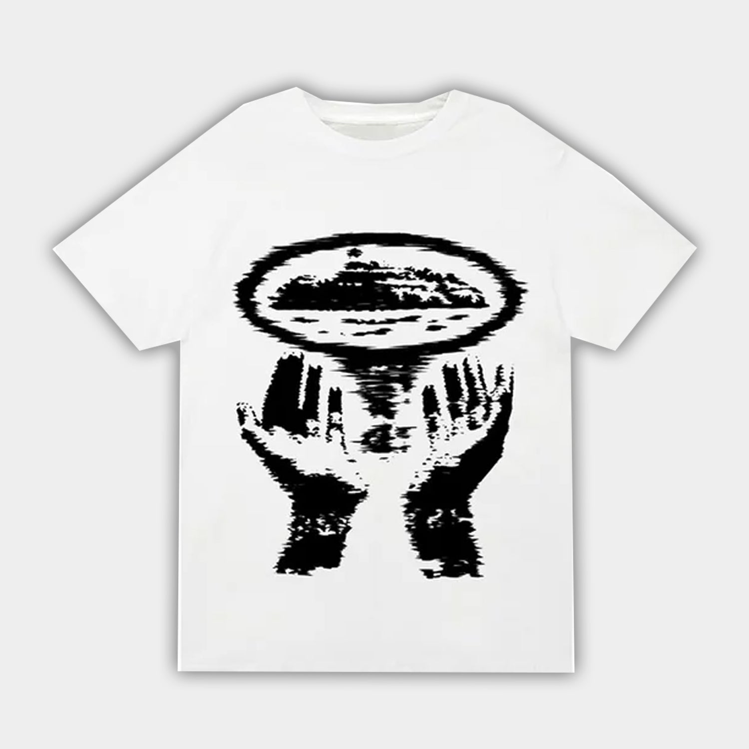 Corteiz RTW Vortex Hands T-Shirt - White / Black