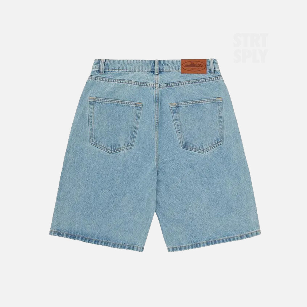 Corteiz RTW Baggy Denim Shorts - Stonewash