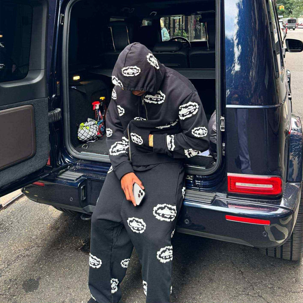 Denim Tears x Corteiz RTW Cotton Wreath Sweatpants - Black