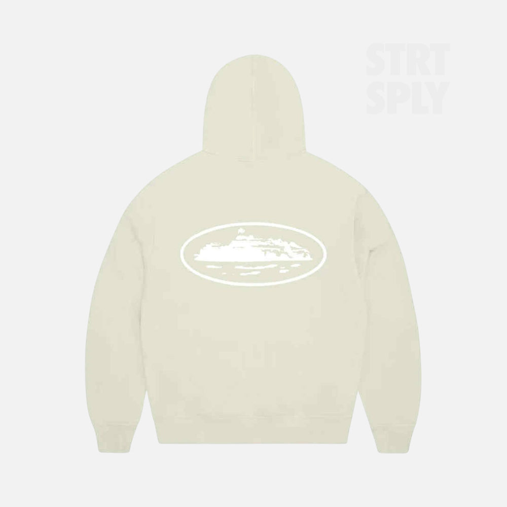 Corteiz RTW Island Puff Print Zip Hoodie - Off White