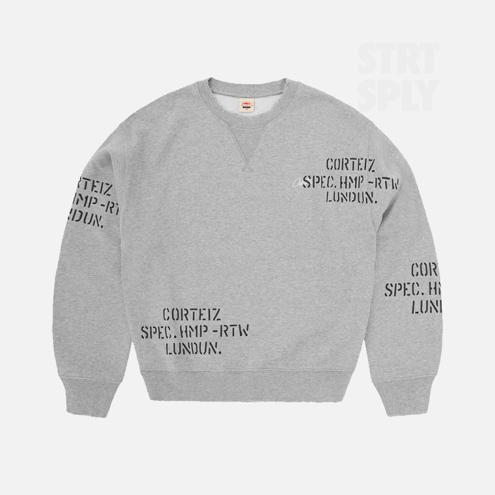 Corteiz RTW HMP Stencil Sweater - Light Heather
