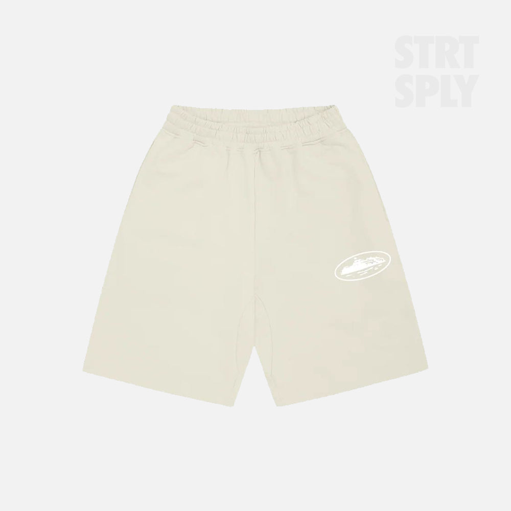 Corteiz RTW Island Puff Print Sweatshort - Off White