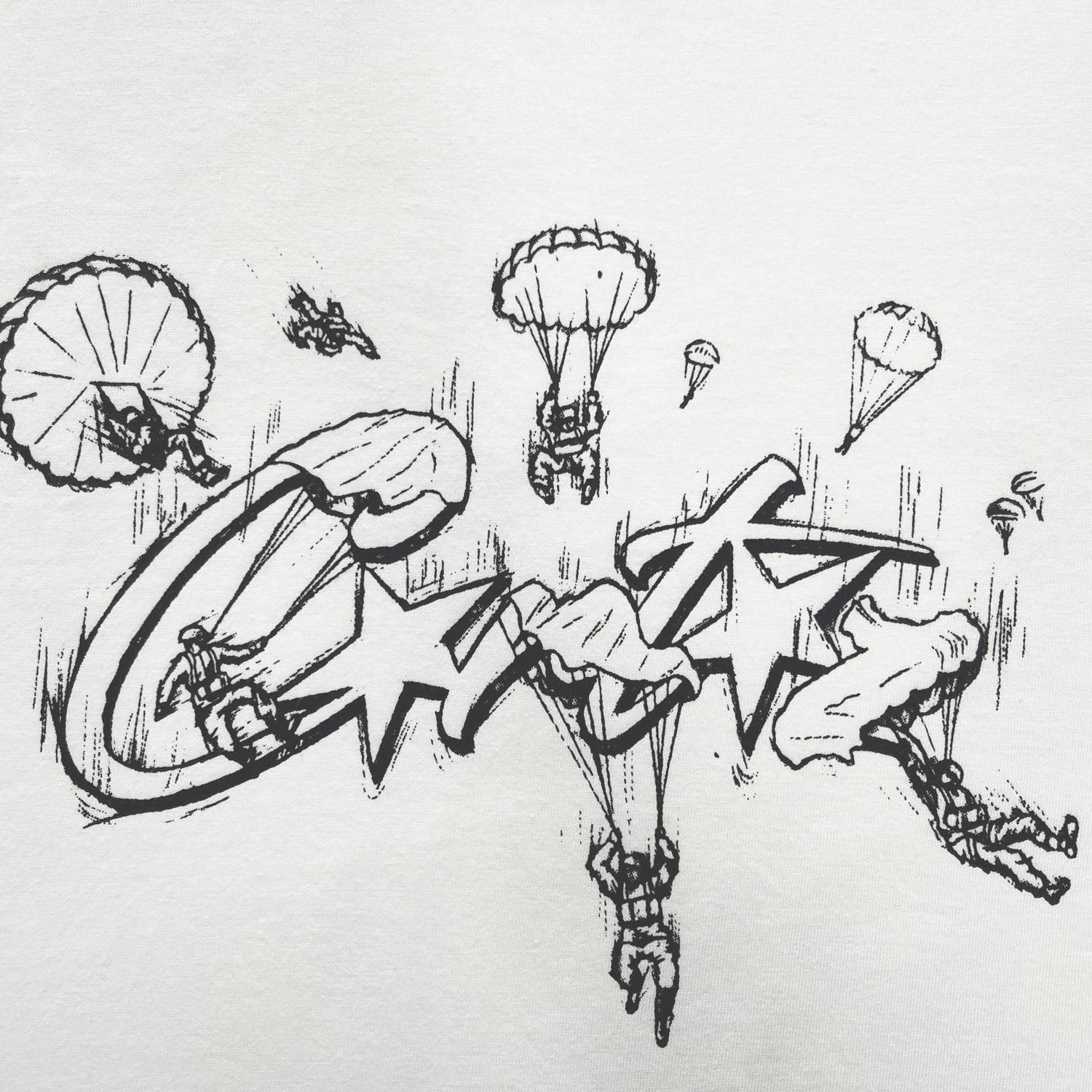 Corteiz Rtw Allstarz Skydiver T-Shirt - White / Black