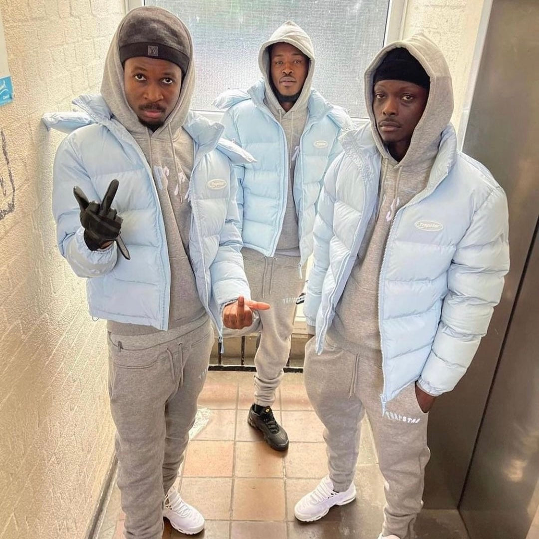 Trapstar Hyperdrive Detachable Hooded Puffer Jacket - Ice Blue