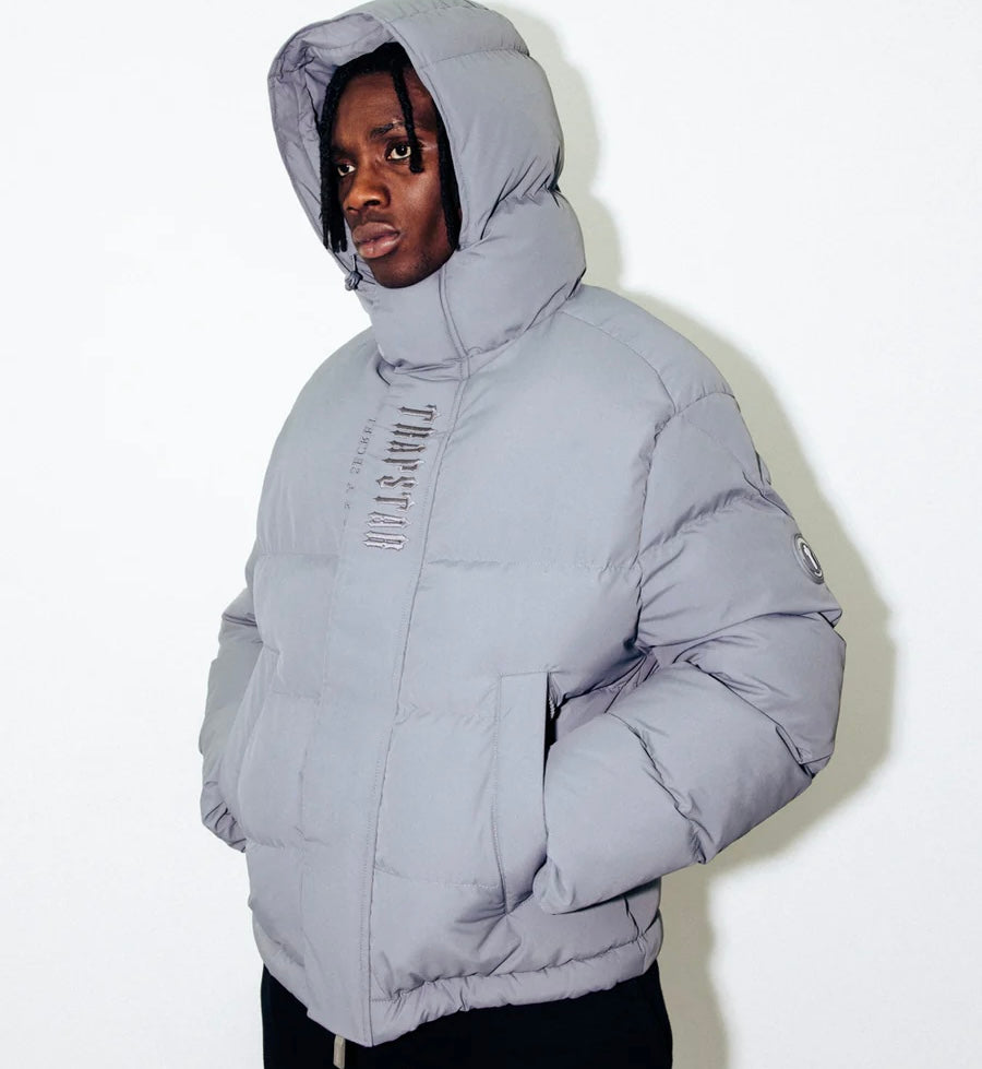 Trapstar Decoded Hooder Puffer 2.0 Jacket - Stone Grey