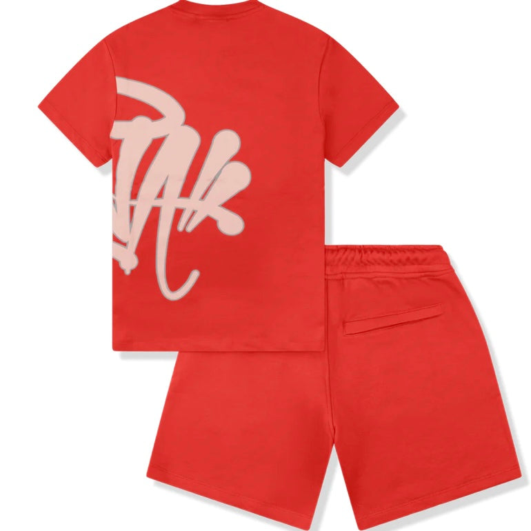 Syna World T-Shirt & Shorts Logo Set - Red