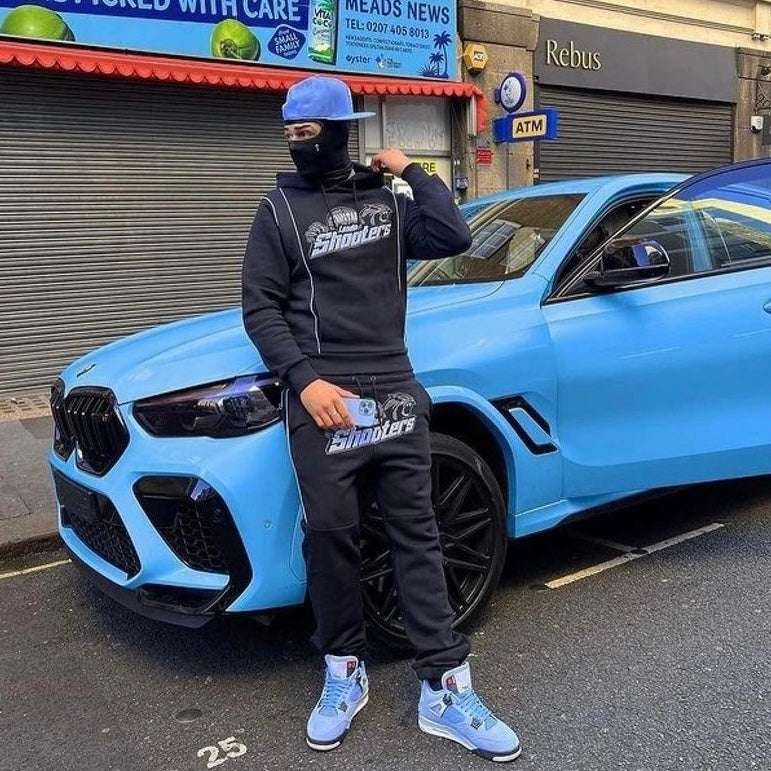 Trapstar Shooters Technical Hooded Tracksuit - Black / Blue