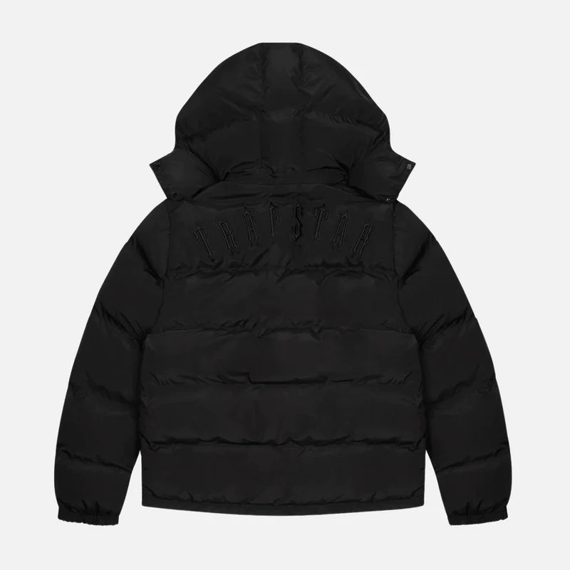 Trapstar Irongate Detachable Hooded Puffer Jacket - Blackout Edition