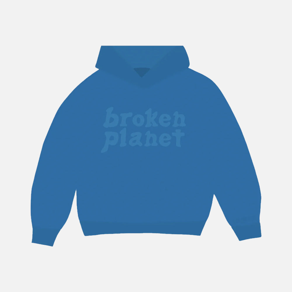 broken planet market monochrome hoodie cobalt blue kickkonnect