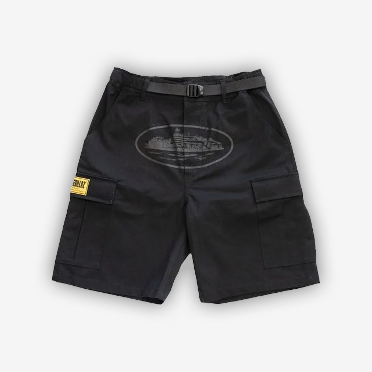 Corteiz RTW OG Alcatraz Cargo Shorts - Triple Black