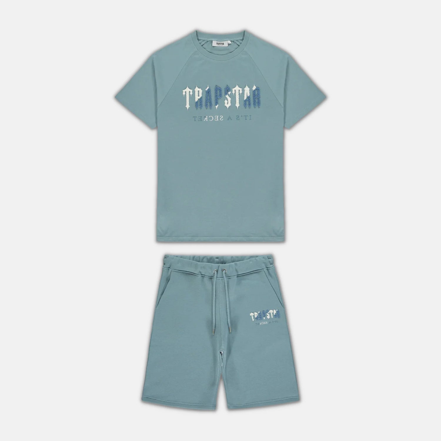 Trapstar Chenille Decoded Short Set - Citidel Blue
